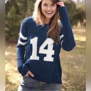 Wooden Ships Lightweight Knit Game Day #11
Navy Sweater. Size XS/S